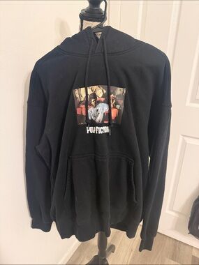 H&M Black Graphic Pulp Fiction Pullover Hoodie